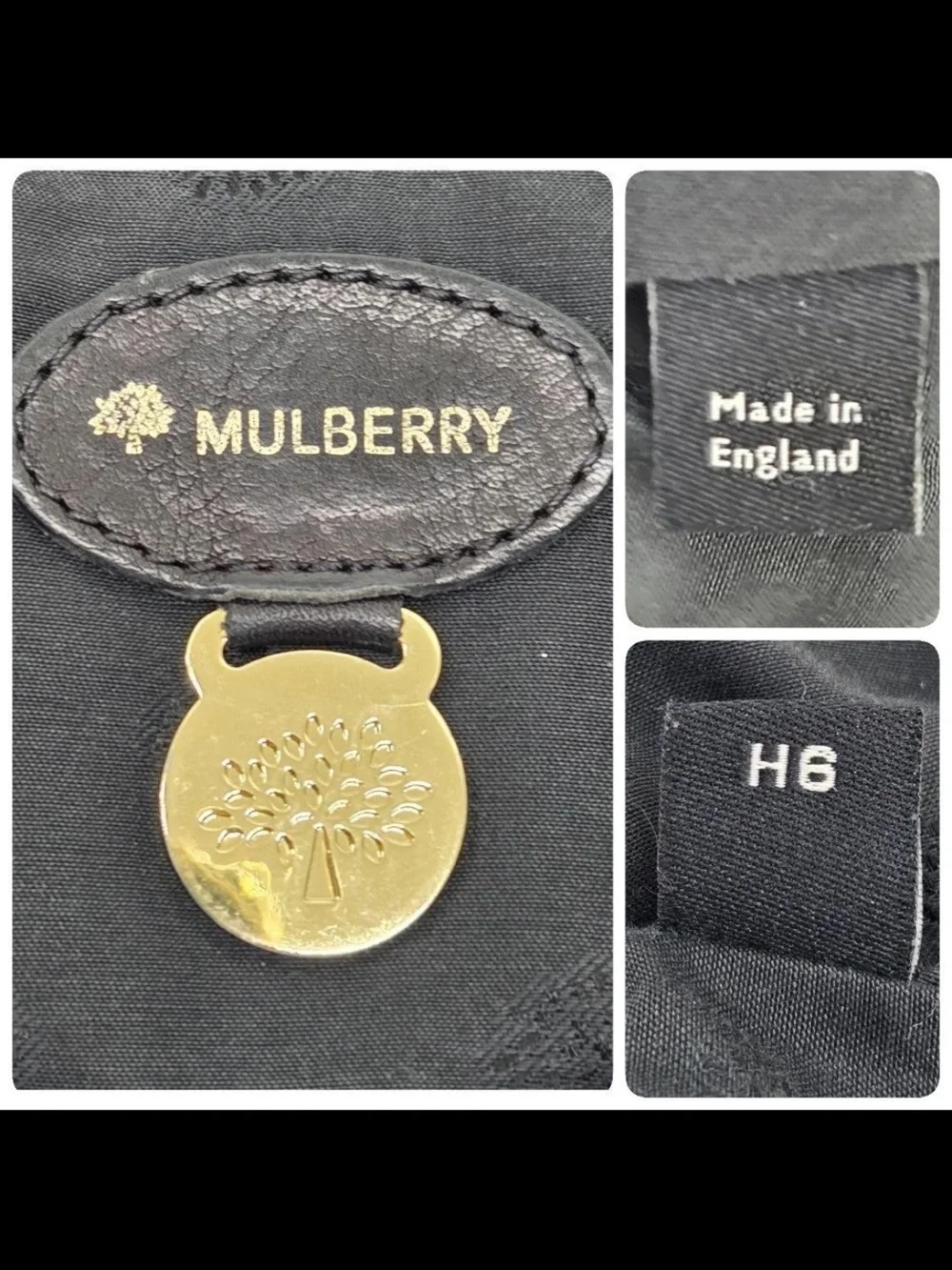 Mulberry Black Leather Satchel with Gold Hardware